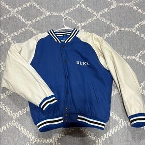 Blue and White Duke Varsity Jacket